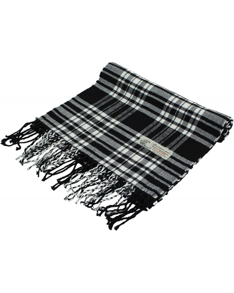 Soft & Warm Tartan Plaid Check Cashmere Feel Scarf, Winter Scarf For Men Women Plaid Blk/Wht 63 $8.69 Scarves