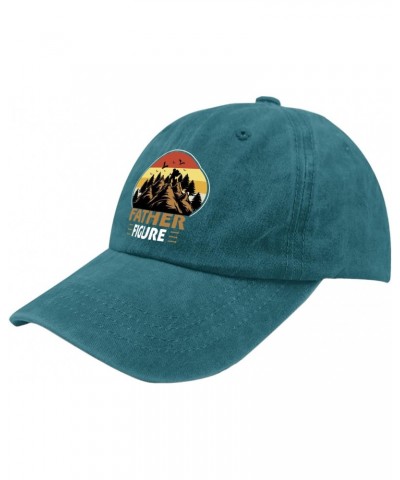 Father Figure Camping Hats for Men Baseball Caps Funny Washed Running hat Cotton Cyan Blue $9.16 Baseball Caps