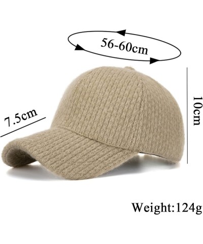 Women Men Knit Baseball Cap Solid Winter Warm Relaxed Adjustable Hats Sun Hat for Sport Travel White $6.96 Rain Hats