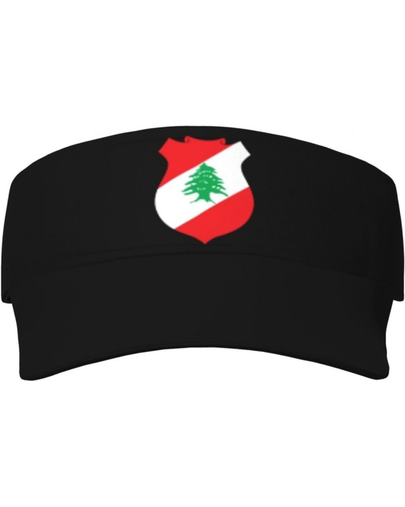 Coat of Arms of Lebanona Visor Cap Adjustable Uv Protection Sun Visor Hats Empty Top Baseball Hat for Women and Men Black $14...