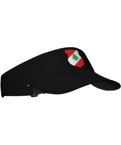 Coat of Arms of Lebanona Visor Cap Adjustable Uv Protection Sun Visor Hats Empty Top Baseball Hat for Women and Men Black $14...