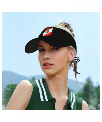 Coat of Arms of Lebanona Visor Cap Adjustable Uv Protection Sun Visor Hats Empty Top Baseball Hat for Women and Men Black $14...