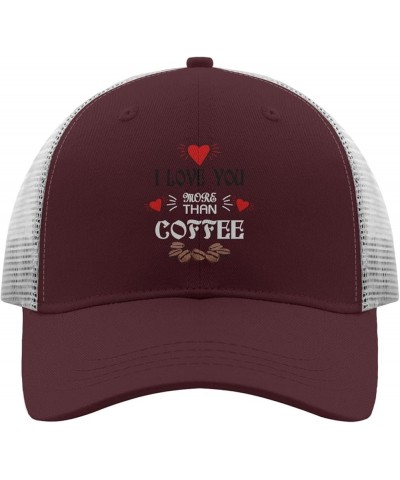 i Love youu More thans Coffee Baseball Cap USA Cowboy hat Apricot Men Hats Gifts for Women Hiking Hat Chestnut Red $10.79 Bas...