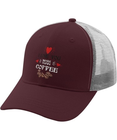 i Love youu More thans Coffee Baseball Cap USA Cowboy hat Apricot Men Hats Gifts for Women Hiking Hat Chestnut Red $10.79 Bas...