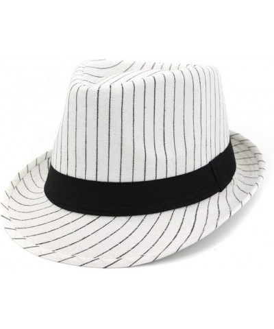 Men's Curling Sunscreen Sun Hat Casual Hat Striped Jazz Hat (Color : 03, Size : 56-58cm) 56-58cm 03 $26.58 Sun Hats