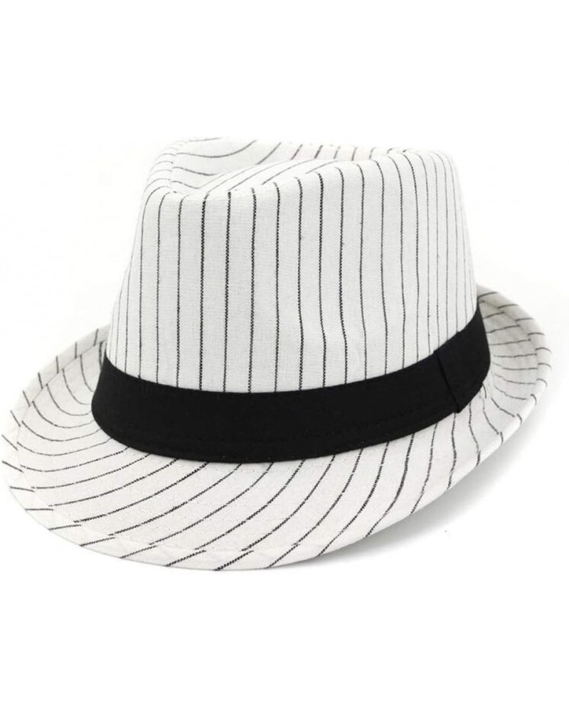 Men's Curling Sunscreen Sun Hat Casual Hat Striped Jazz Hat (Color : 03, Size : 56-58cm) 56-58cm 03 $26.58 Sun Hats