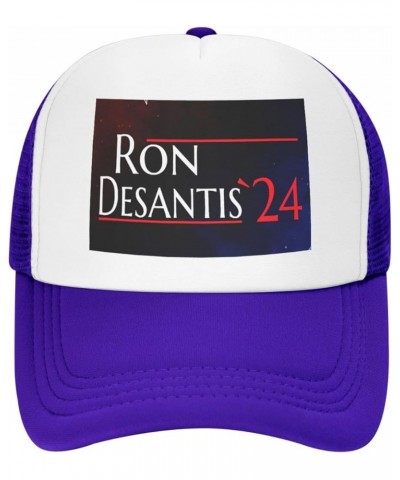 Ron Desantis 2024 Trucker Hat Men Mesh Baseball Cap Baseball Hats Women Sun Hat Dad Cap Fishing hat Black Purple $10.81 Baseb...