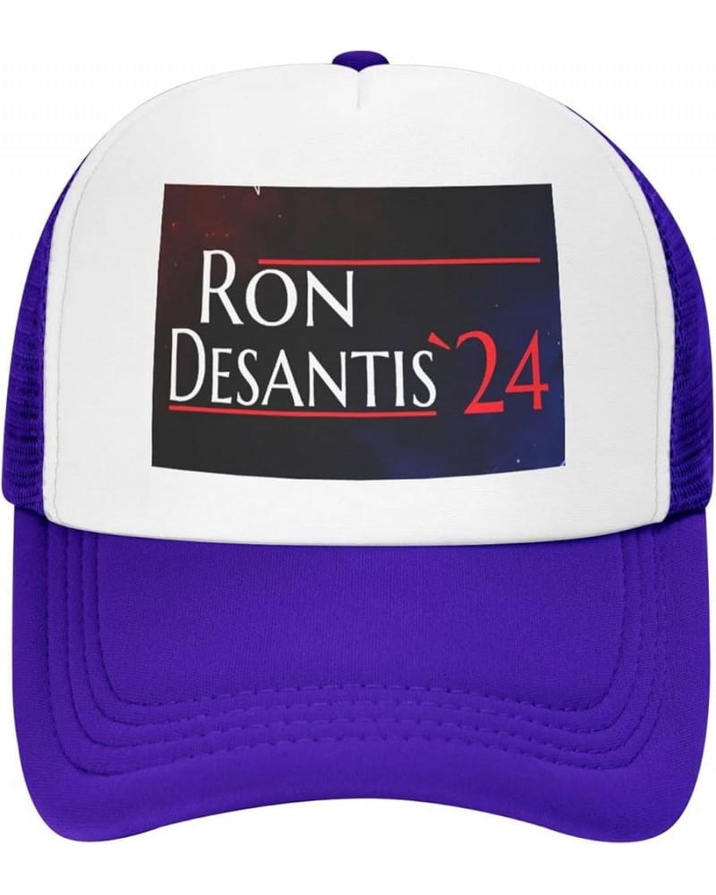 Ron Desantis 2024 Trucker Hat Men Mesh Baseball Cap Baseball Hats Women Sun Hat Dad Cap Fishing hat Black Purple $10.81 Baseb...