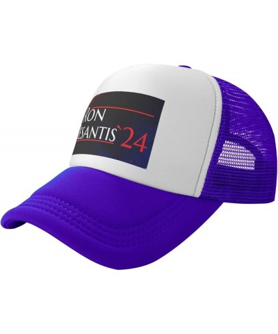 Ron Desantis 2024 Trucker Hat Men Mesh Baseball Cap Baseball Hats Women Sun Hat Dad Cap Fishing hat Black Purple $10.81 Baseb...