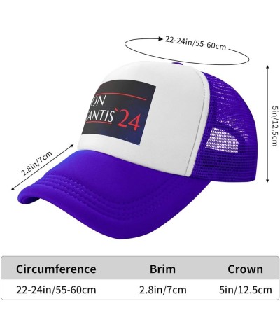 Ron Desantis 2024 Trucker Hat Men Mesh Baseball Cap Baseball Hats Women Sun Hat Dad Cap Fishing hat Black Purple $10.81 Baseb...