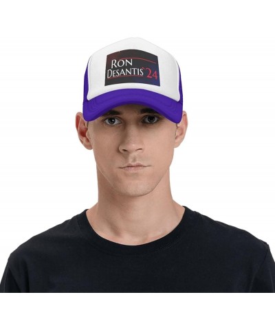 Ron Desantis 2024 Trucker Hat Men Mesh Baseball Cap Baseball Hats Women Sun Hat Dad Cap Fishing hat Black Purple $10.81 Baseb...