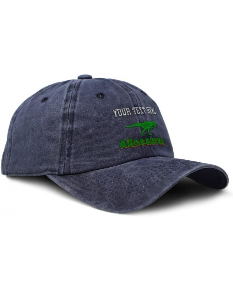 Soft Washed Baseball Cap Allosaurus Dinosaurs Cotton Dad Hats for Men & Women Navy Personalized Text Here $13.50 Baseball Caps