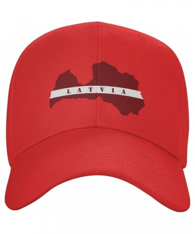 Latvia Flag Latvians Hat Baseball Cap Sport Dad Hat Curved Brim Snapback Caps for Men Women Red $10.82 Baseball Caps