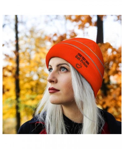 Custom Reflective Beanie Ball Python Acrylic High Visibility Running Gear Skull Cap for Men & Women 1 Size Neon Orange Design...