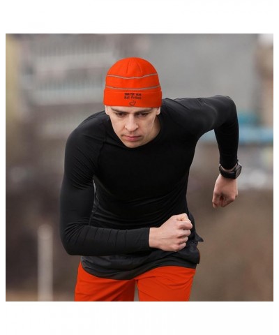 Custom Reflective Beanie Ball Python Acrylic High Visibility Running Gear Skull Cap for Men & Women 1 Size Neon Orange Design...