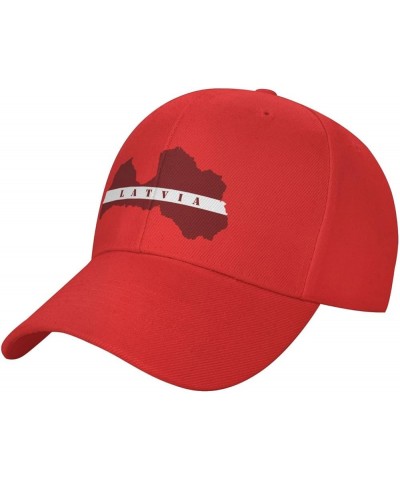 Latvia Flag Latvians Hat Baseball Cap Sport Dad Hat Curved Brim Snapback Caps for Men Women Red $10.82 Baseball Caps