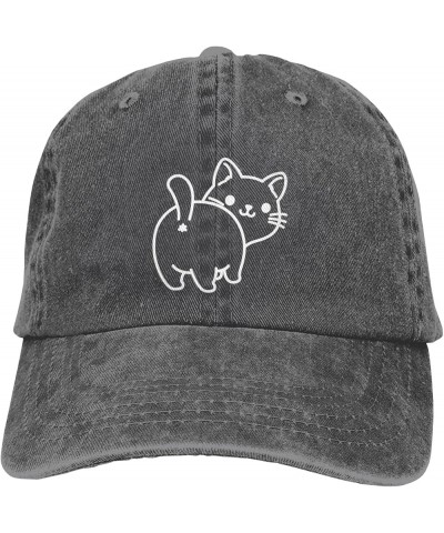 Women's Cute Cat Butt Hat for Men Women, Vintage Adjustable Distressed Washed Cotton Dad Baseball Cap Deep Heather $10.42 Bas...