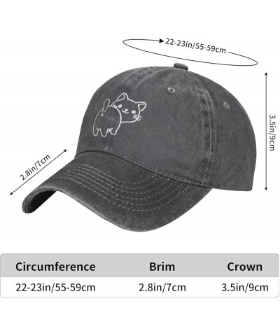 Women's Cute Cat Butt Hat for Men Women, Vintage Adjustable Distressed Washed Cotton Dad Baseball Cap Deep Heather $10.42 Bas...