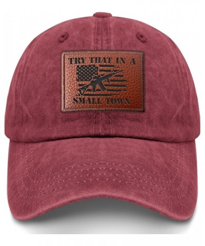 Try That in a Small Town Baseball Hat Vintage Beach Caps Gifts for Dad Who Like Engraved,Baseball Cap Suitable for Deep Rose ...