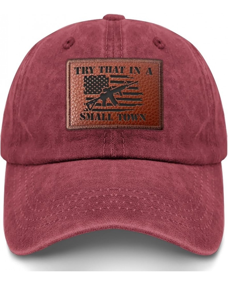 Try That in a Small Town Baseball Hat Vintage Beach Caps Gifts for Dad Who Like Engraved,Baseball Cap Suitable for Deep Rose ...