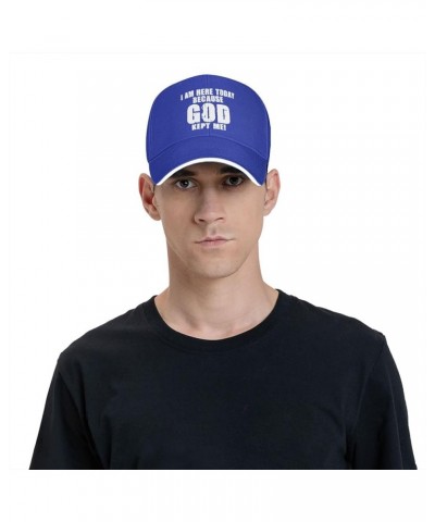 Unisex Baseball Hat i am here Today Because God Kept Me Vintage Dad Hat Adjustable Casquette Cap Blue $10.65 Baseball Caps