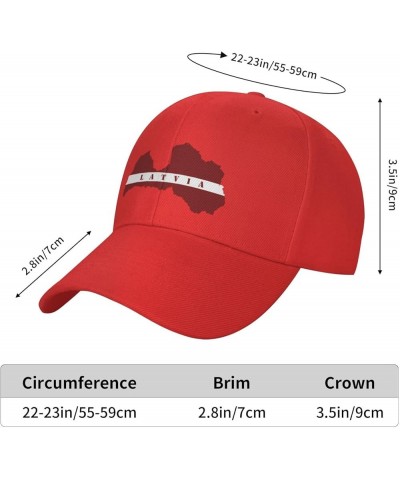 Latvia Flag Latvians Hat Baseball Cap Sport Dad Hat Curved Brim Snapback Caps for Men Women Red $10.82 Baseball Caps