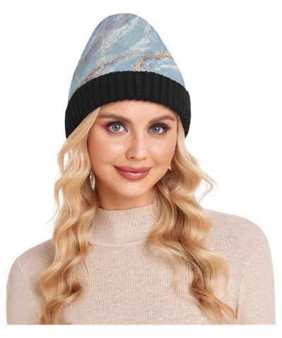 Marble Design Beanie Hat for Women Men Winter Soft Knit Hat Cuffed Mens Slouchy Beanies Skull Cap Warm Womens Ski Hats $10.34...