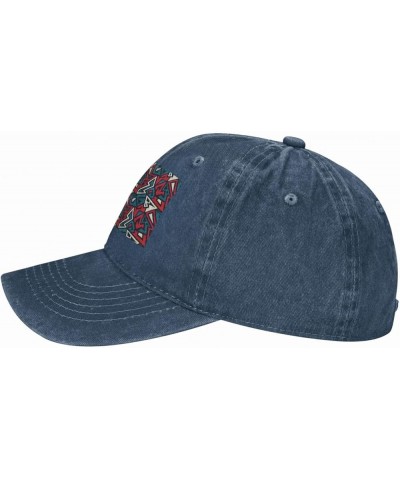 Geometric Elements Vintage Denim Cowboy Baseball Cap Dad Hat Men Women Adjustable Navy Blue $11.39 Cowboy Hats