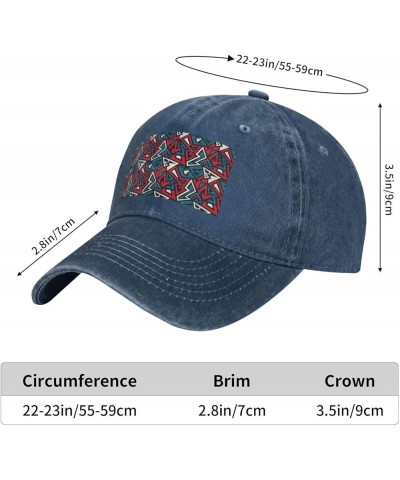 Geometric Elements Vintage Denim Cowboy Baseball Cap Dad Hat Men Women Adjustable Navy Blue $11.39 Cowboy Hats