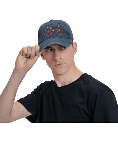 Geometric Elements Vintage Denim Cowboy Baseball Cap Dad Hat Men Women Adjustable Navy Blue $11.39 Cowboy Hats