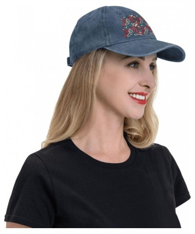 Geometric Elements Vintage Denim Cowboy Baseball Cap Dad Hat Men Women Adjustable Navy Blue $11.39 Cowboy Hats