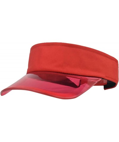 Sun Visor Hats Women Gifts Clear Colorful Party Outdoor Sports Beach Cap Birthday Easter Red $5.80 Visors