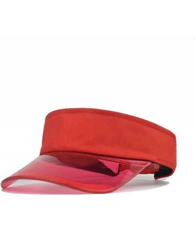 Sun Visor Hats Women Gifts Clear Colorful Party Outdoor Sports Beach Cap Birthday Easter Red $5.80 Visors