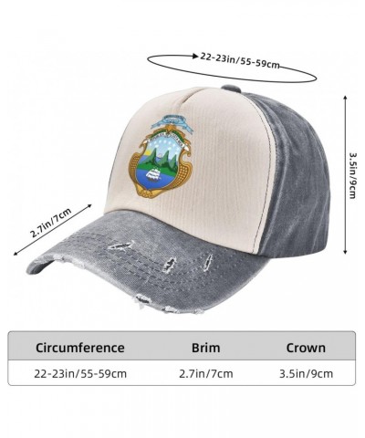 Coat of Arms of Costa Rica Baseball Cap Adult Adjustable Casual Duck Tongue Hat Golf Caps Trucker Hats Gray $11.88 Baseball Caps