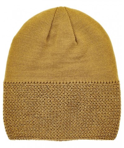 BYOS Womens Winter Knit Plush Fleece Lined Beanie Ski Hat Sk Skullie Various Styles Glitter Thread No Cuff (Mustard Yellow) $...