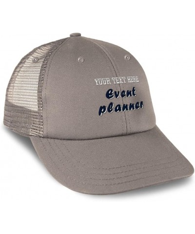 Custom Custom Trucker Hat Baseball Cap Event Planner Party Cotton Wedding Dad Hats for Men & Women Grey Personalized Text Her...