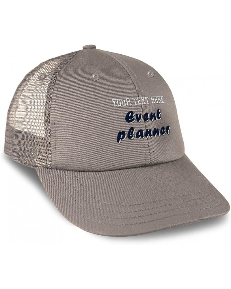 Custom Custom Trucker Hat Baseball Cap Event Planner Party Cotton Wedding Dad Hats for Men & Women Grey Personalized Text Her...