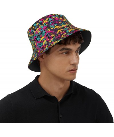 Fishermen Hat Wide Brim Sun Cap Boonie Hat Trucker Hat for Fishing Travel Pattern 114 $9.59 Sun Hats