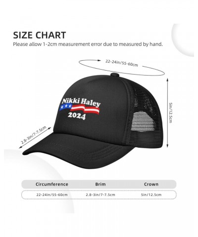 Nikki Haley - 2024 Election Baseball Cap Adjustable Casual Mesh Hats Duck Tongue Hat for Mens Women5 Black $9.88 Baseball Caps