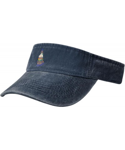 New Hampshire Terrain Map Sun Visor Hats for Women Men Adjustable Sports Sun Hats Cotton Golf Cap Navy Blue $12.38 Visors