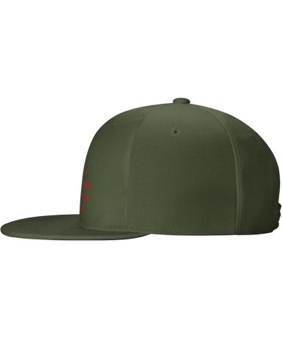 Custom Hat with Your Picture Text Logo Name Personalized Flat Bill Hats Moss Green $7.77 Baseball Caps