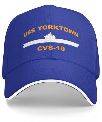 USS Yorktown CVS-10 Unisex Baseball Caps Sandwich Caps Casual hat Blue $11.27 Baseball Caps