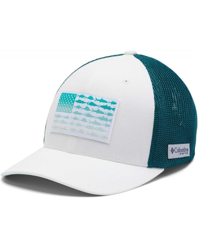 Men's HAT files White, Aegean Blue, Fade Fish Flag $21.04 Baseball Caps