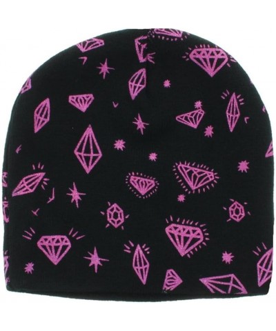 Diamond Printed Beanie Black $10.06 Skullies & Beanies