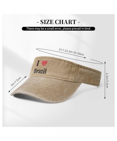 I Love Brazil Sun Hat Sun Visor Hats for Women Men Baseball Cap Golf Hats Natural $14.20 Visors