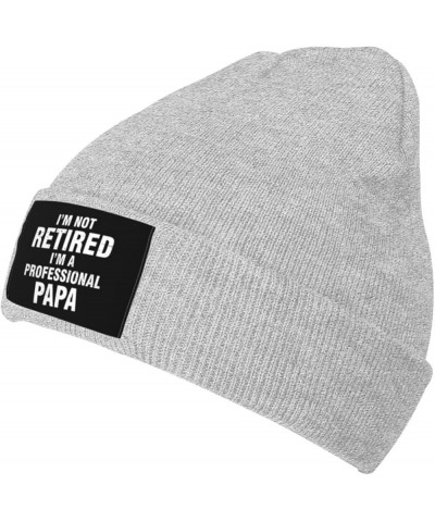 I'm Not Retired I'm A Professional Papa Beanie Hat Men Skull Cap Women Winter Knitted Hat Slouchy Stretchy Cap Black Gray $10...