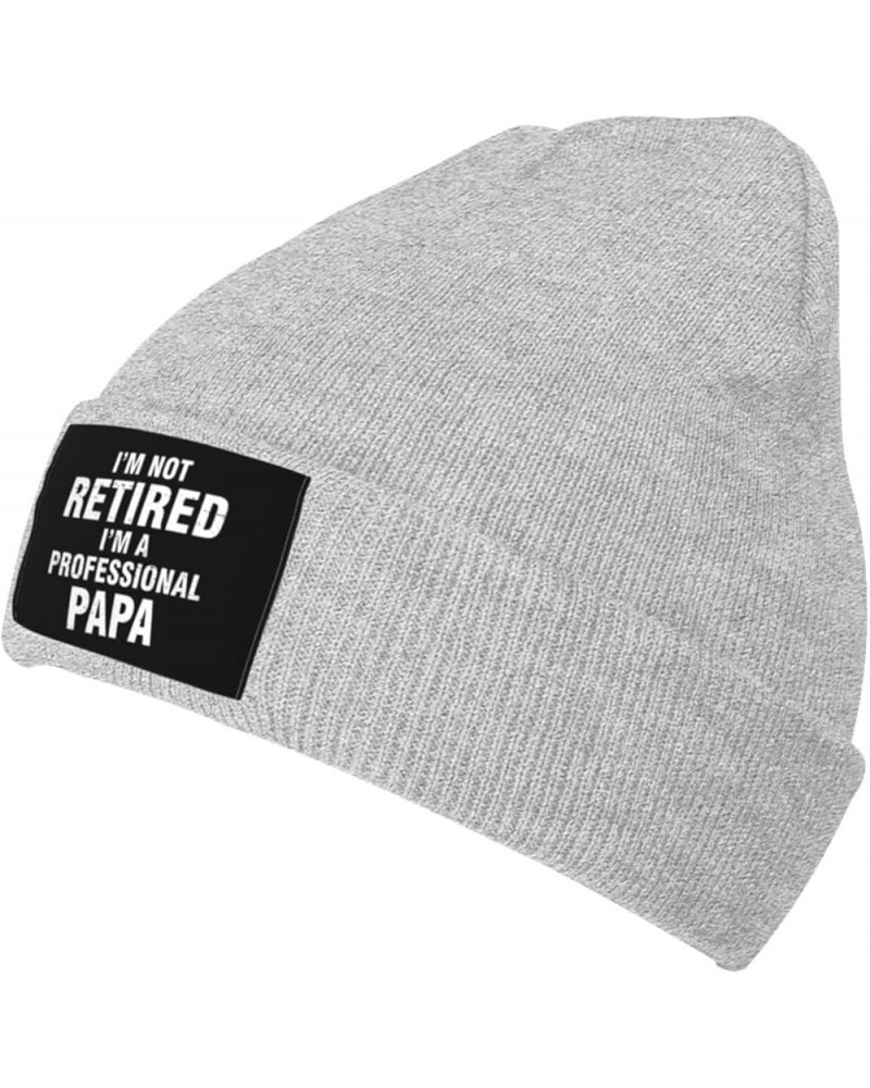 I'm Not Retired I'm A Professional Papa Beanie Hat Men Skull Cap Women Winter Knitted Hat Slouchy Stretchy Cap Black Gray $10...