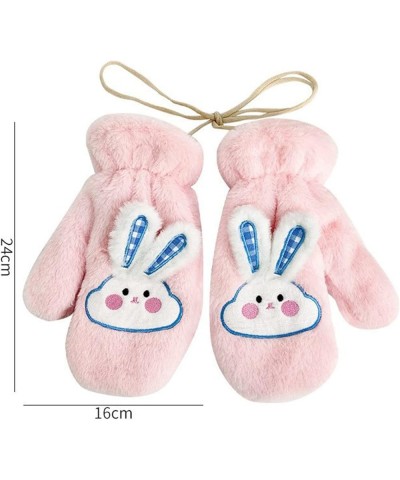 Female Outdoor Gloves for Outdoor Cold Weather Gloves 3D Rabbit Double Layer Winter Mittens Braided Rope Gloves Brown $8.84 B...