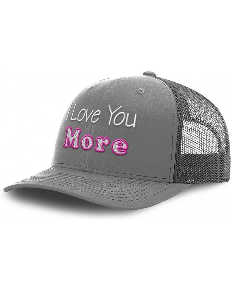 Trucker Hat Baseball Cap I Love You More Cotton Dad Hats for Men & Women Grey $13.05 Baseball Caps