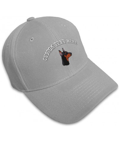 Custom Baseball Cap Doberman Head Embroidery Acrylic Dad Hats for Men & Women Gray Personalized Text Here $11.07 Baseball Caps